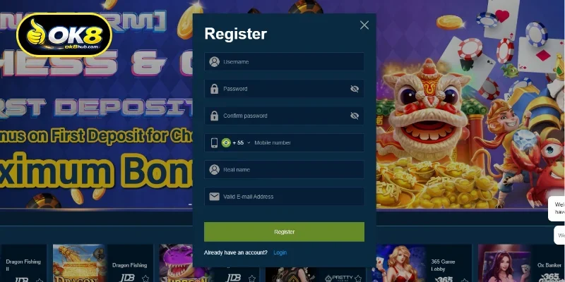 Requirements to meet when OK8 Registration Guide