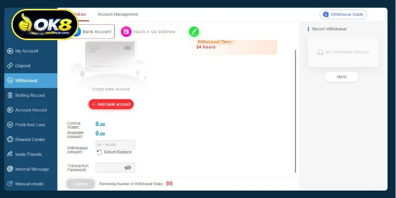 Terms and Conditions for Using OK8 Withdraw